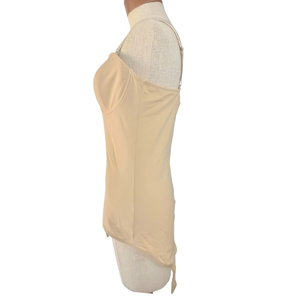 Women's Bodysuit Shapewear Tummy Control Backless with Built-in Bra Beige Sz 2XL - Picture 3 of 13
